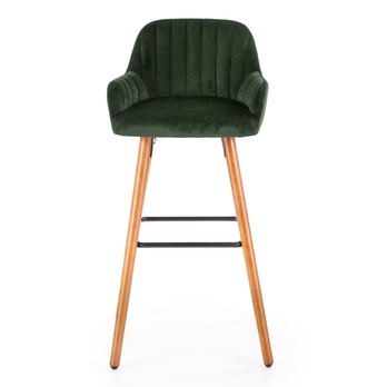 Barová stolička JUANA orech/tmavozelená 1