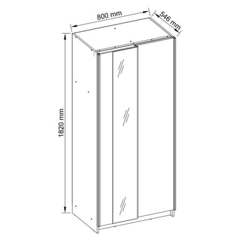 Šatníková skriňa JUDITH biela, šírka 80 cm 4