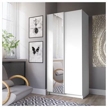 Šatníková skriňa JUDITH biela, šírka 80 cm 1