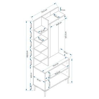 Predsieňová zostava JULENDOR béžová/borovica atlantic 4