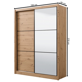 Šatníková skriňa so zrkadlom JULISSA II dub artisan 8