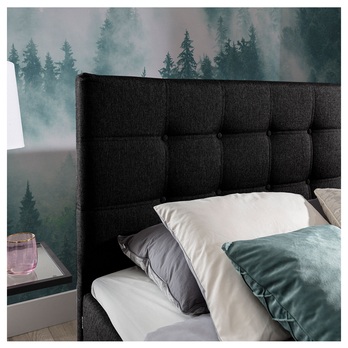 Posteľ s matracom a topperom JUNE čierna, 160x200 cm 2