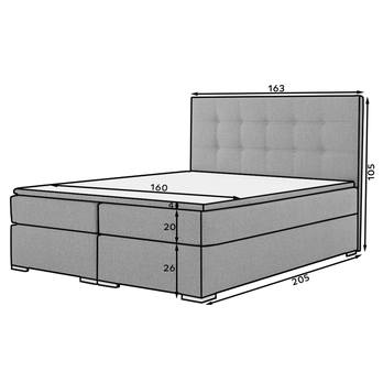 Posteľ s matracom a topperom JUNE čierna, 160x200 cm 3