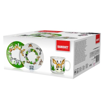 Detská jedálenská súprava JUNGLE keramika, 3 ks 1