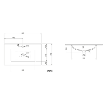 Umývadlová skrinka s umývadlom JUPITER 7 orech 2