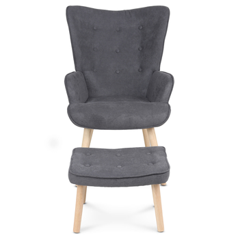 Kreslo s podnožkou KADRI sivá 1