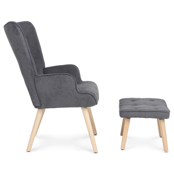 Kreslo s podnožkou KADRI sivá 2