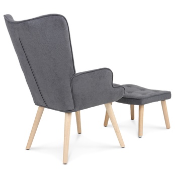 Kreslo s podnožkou KADRI sivá 3