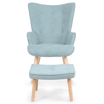 Kreslo s podnožkou KADRI svetlomodrá 1