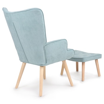 Kreslo s podnožkou KADRI svetlomodrá 3