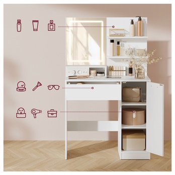 Toaletný stolík KAILYN biela 3