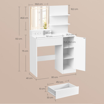 Toaletný stolík KAILYN biela 5