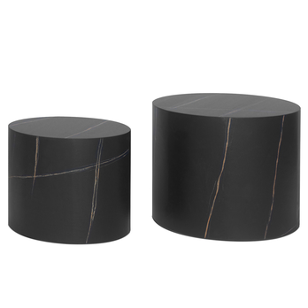 Súprava prístavných stolíkov KAIRO čierny mramor, 2 ks 4