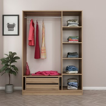 Šatníková skriňa KALE 12 orech/dymové sklo 2