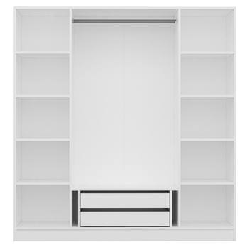 Šatníková skriňa KALE 16 biela/dymové sklo 3