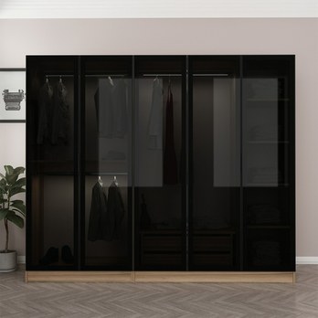 Šatníková skriňa KALE 17 orech/dymové sklo 1