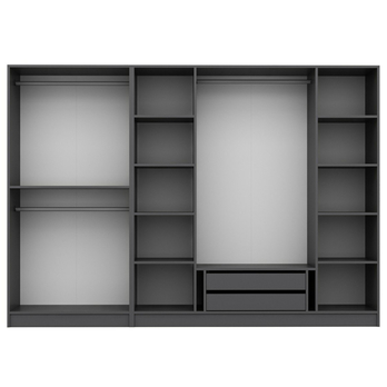 Šatníková skriňa KALE 2 OPEN antracitová 2