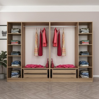 Šatníková skriňa KALE 22 orech/dymové sklo 2