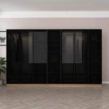 Šatníková skriňa KALE 27 orech/dymové sklo 1