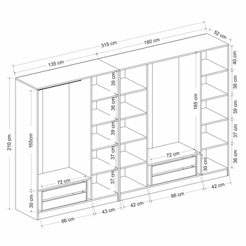 Šatníková skriňa KALE 28 antracitová 6