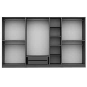 Šatníková skriňa KALE 29 antracitová/dymové sklo 3