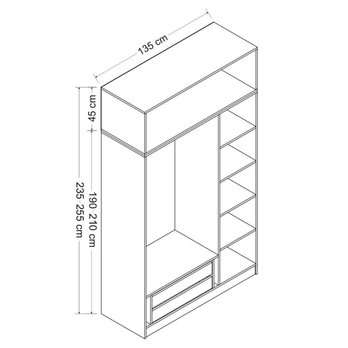 Šatníková skriňa KALE 33 biela 4