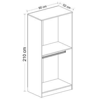 Šatníková skriňa KALE 9 biela/dymové sklo 4