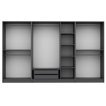 Šatníková skriňa KALE OPEN 6 antracitová 2