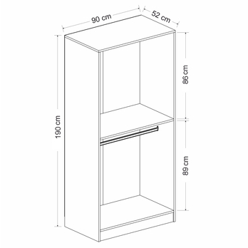 Šatníková skriňa KALE antracitová/dymové sklo 4