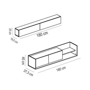 Obývacia stena KALE biela/teak 3