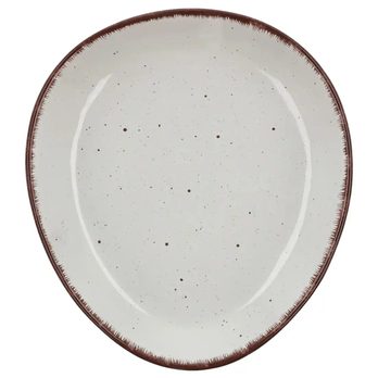 Tanier trojhranný KAMENINA biela, priemer 23 cm 2