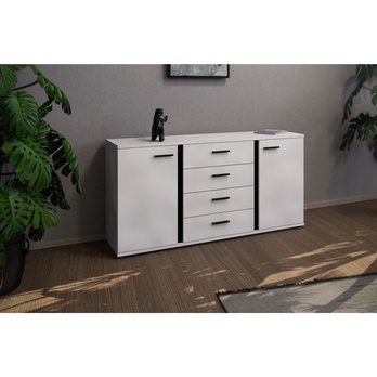 Komoda KANADA biela/čierna 1