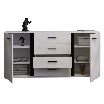 Komoda KANADA biela/čierna 4