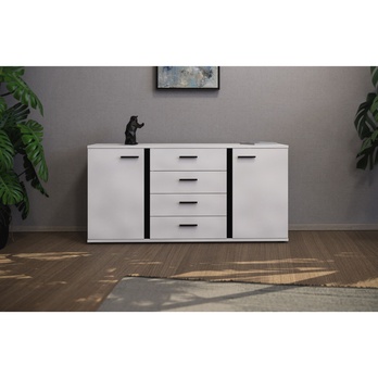 Komoda KANADA biela/čierna 5