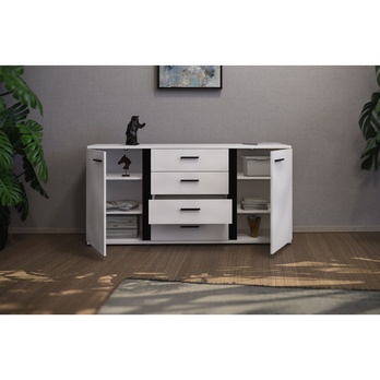 Komoda KANADA biela/čierna 6