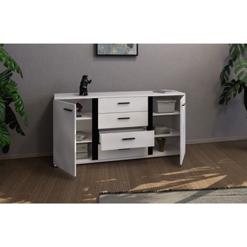 Komoda KANADA biela/čierna 7