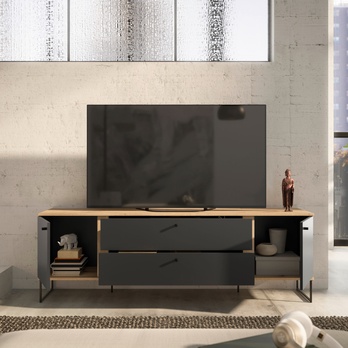 TV stolík KANDOO 1 antracitová/dub evoke 6