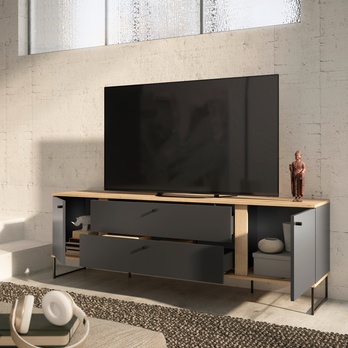 TV stolík KANDOO 1 antracitová/dub evoke 7