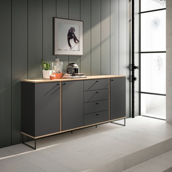 Komoda KANDOO 2 antracitová/dub evoke 1