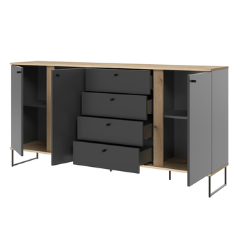 Komoda KANDOO 2 antracitová/dub evoke 2