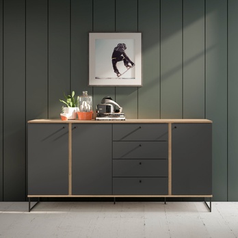 Komoda KANDOO 2 antracitová/dub evoke 5