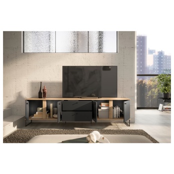 TV stolík KANDOO 2 antracitová/dub evoke 6