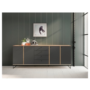 Komoda KANDOO 3 antracitová/dub evoke 5