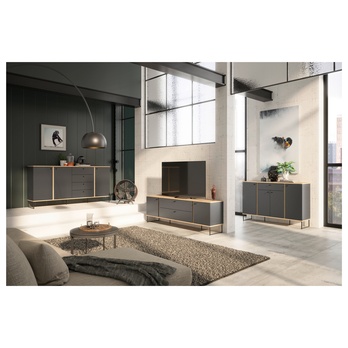 Komoda KANDOO 3 antracitová/dub evoke 8