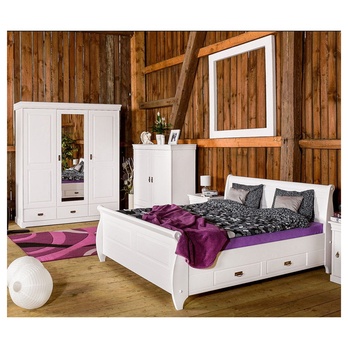 Šatníková skriňa so zrkadlom KANIA 3D biela 1