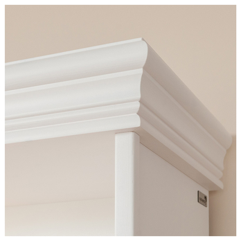 Šatníková skriňa so zrkadlom KANIA 3D biela 3