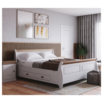 Posteľ KANIA biela/borovica, 180x200 cm 1