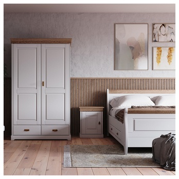 Posteľ KANIA biela/borovica, 180x200 cm 3