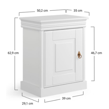 Nočný stolík KANIA biela 6