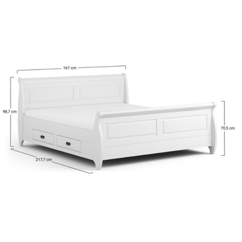 Posteľ KANIA biela/borovica, 160x200 cm 6